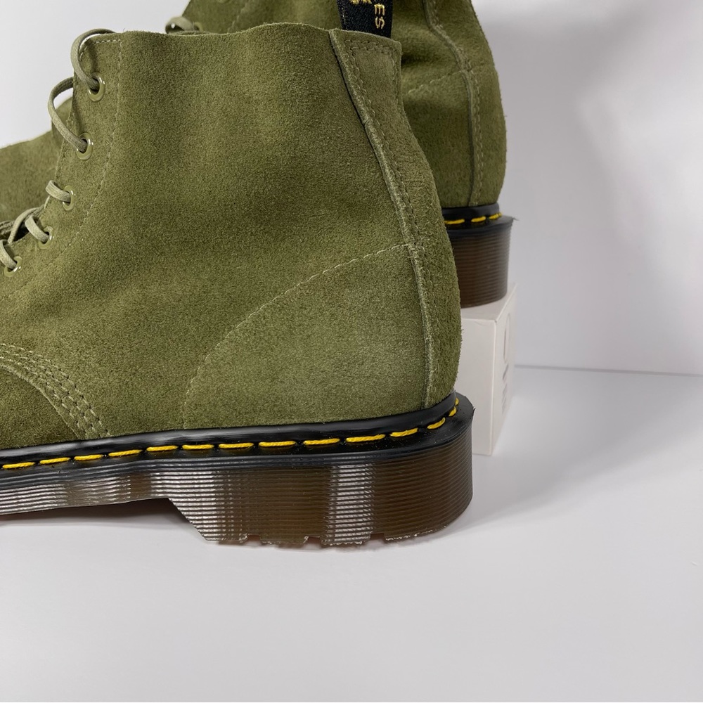 DOC 101 MADE IN ENGLAND SUEDE ANKLE BOOTS MENS SIZE 11 GREEN DESERT OASIS 6 EYE - Picture 9 of 12